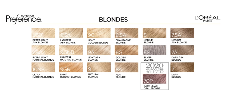 Preference Color Chart Loreal Hair Color Chart Hair Color Chart Our