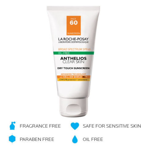 anthelios clear skin dry touch sunscreen broad spectrum spf 60