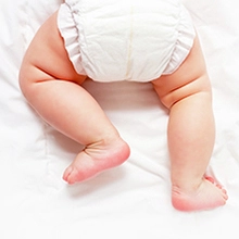 Baby lying on stomach