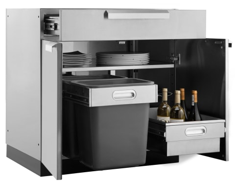 1 x Classic Outdoor Kitchen Cabinets Stainless Steel 32 in. Bar Cabinet: