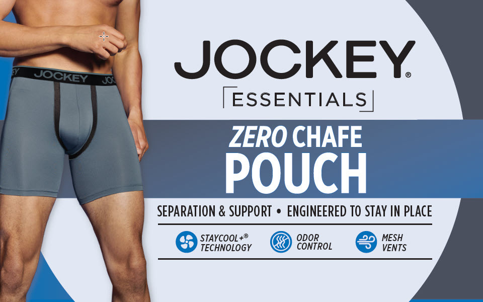 Jockey Essentials® Men's Zero Chafe Pouch Boxer Brief, 6 Inseam