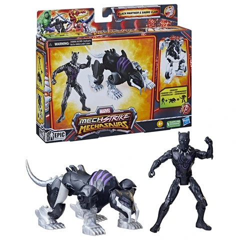 Marvel: Mech Strike Mechasaurus Black Panther & Sabre Claw