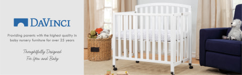 DaVinci Dylan Folding Portable 3-in-1 Mini Crib and Twin Bed in