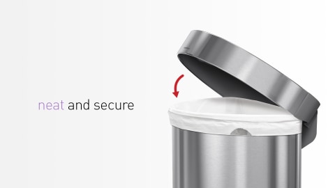 Simplehuman 6l Stainless Steel Semi-round Step Trash Can White