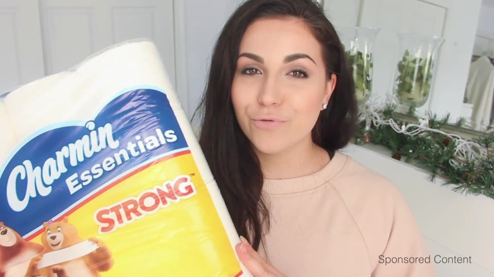 thumbnail video image 2 of Charmin Essentials Toilet Paper, Strong, 12 Mega Rolls, 2 of 11