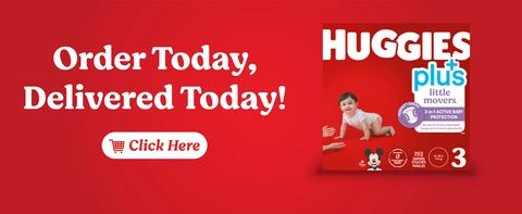 Get Huggies Little Movers Plus baby diapers delivered today only from Costco