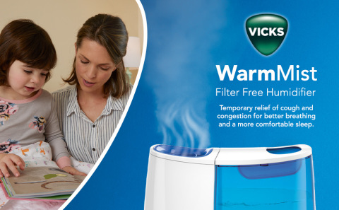 Vicks 1 Gal Warm Mist Humidifier for Bedrooms. Soothing cough/congestion  relief. Use with Vicks VapoSteam medicated liquid cough suppressant. Warm