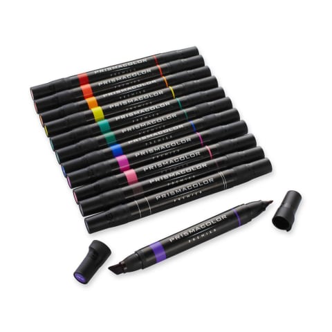 Prismacolor Premier Dual-Ended Art Marker Set - Primary/Secondary Colors,  Set of 12