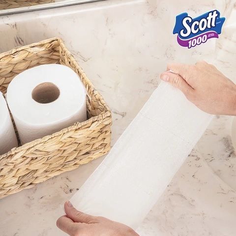 Scott Toilet Paper, 1-ply, White, 1000 Sheets/Roll, 20 Rolls/Case