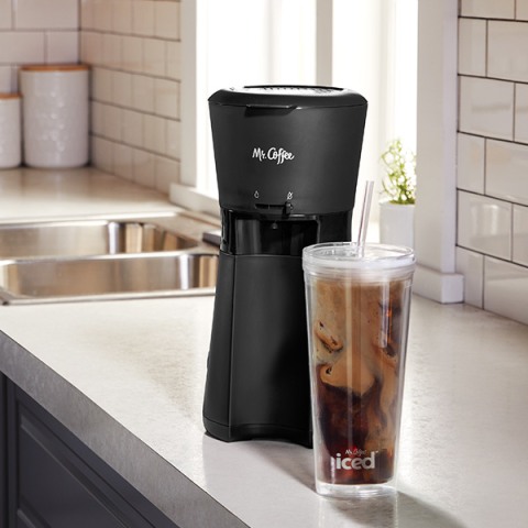Mr. Coffee Iced Coffee Tumbler, 22 Oz., with Lid and Straw, Clear