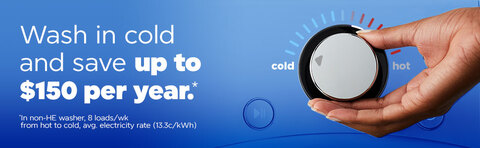 Wash in cold and save up to $150 per year.