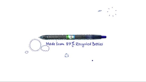 thumbnail video image 2 of Pilot Bottle to Pen (B2P) Be Green Fine Point Gel Pens, Assorted Ink, 5 Count, 2 of 11