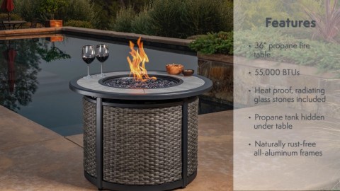 Madison Fire Pit Table Costco, Cylinder Fire Pit Coverage