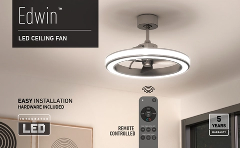 Edwin ceiling fan that appeals to those looking for lighting that&#39;s both functional and aesthetic. - LED ceiling fan