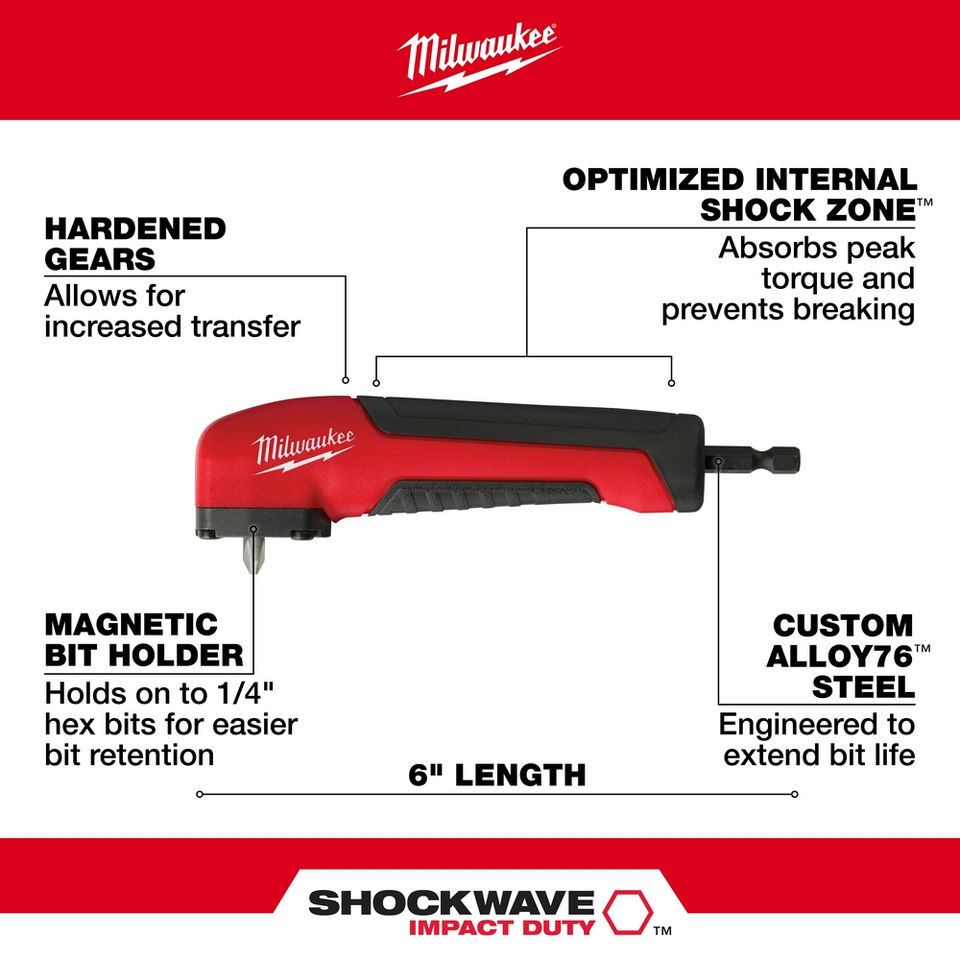 Milwaukee Tool - SHOCKWAVE™ Impact Duty Impact Right Angle Adapter