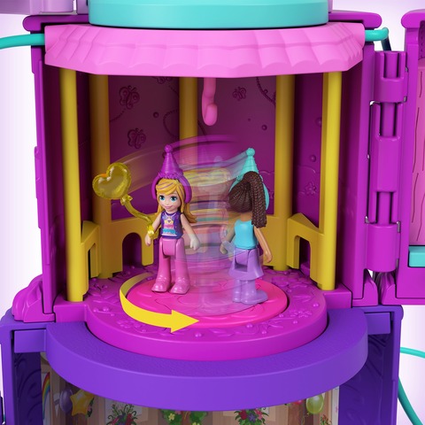 Polly Pocket 2-In-1 Unicorn Toy Playset, Spin 'N Surprise Birthday with  Micro Polly & Lila Dolls, Plus 25 Accessories