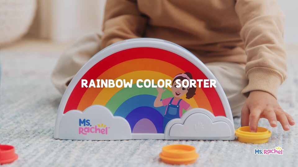 thumbnail video image 3 of Ms. Rachel Electronic Rainbow Color Sorter with Lights, Music & Sounds, 7 Colors, For Kids Ages 1+, 3 of 14