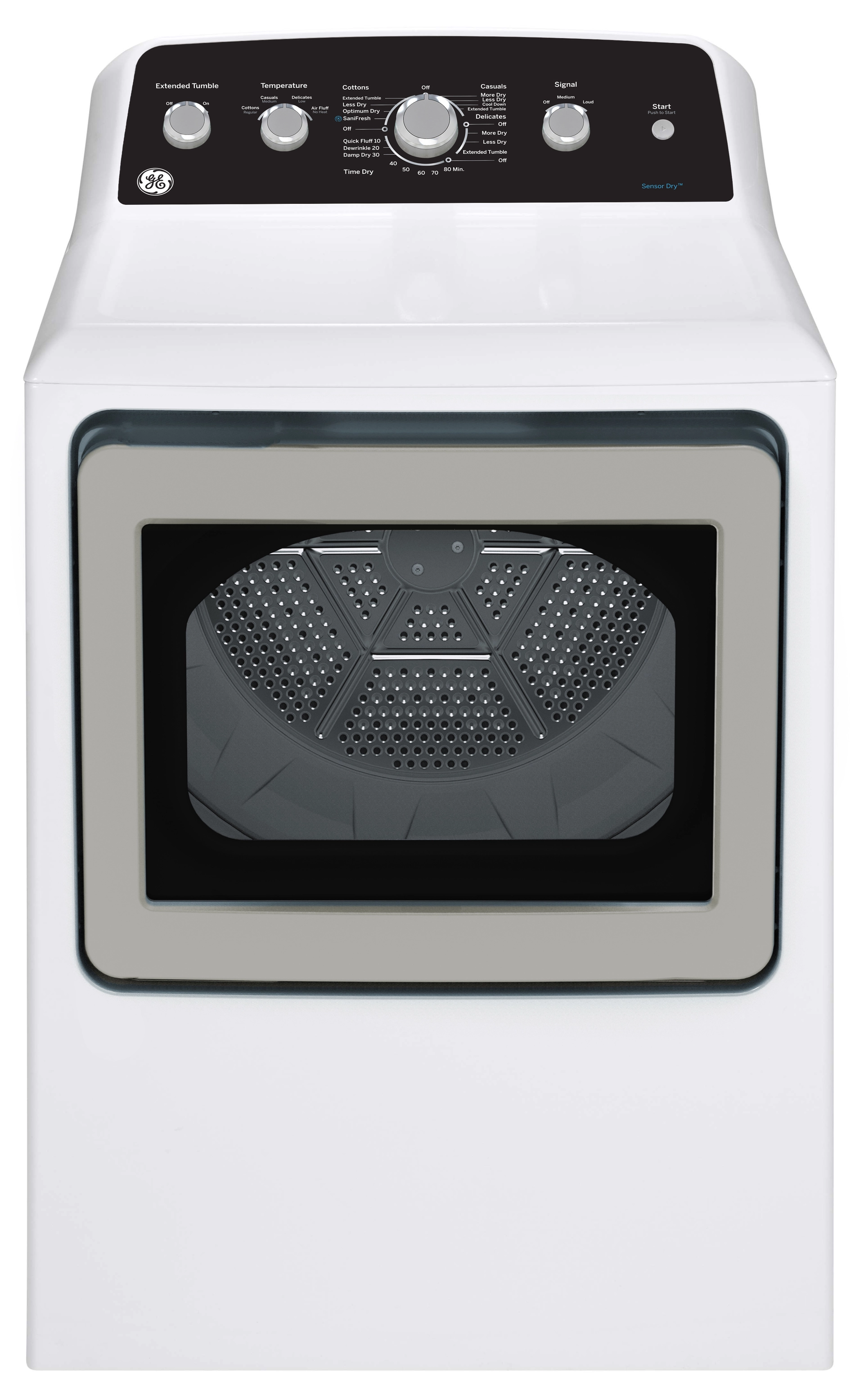 GE Electric Dryer with SaniFresh Cycle – White