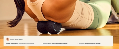 Therabody Wave Duo Portable Smart Vibrating Roller in Black