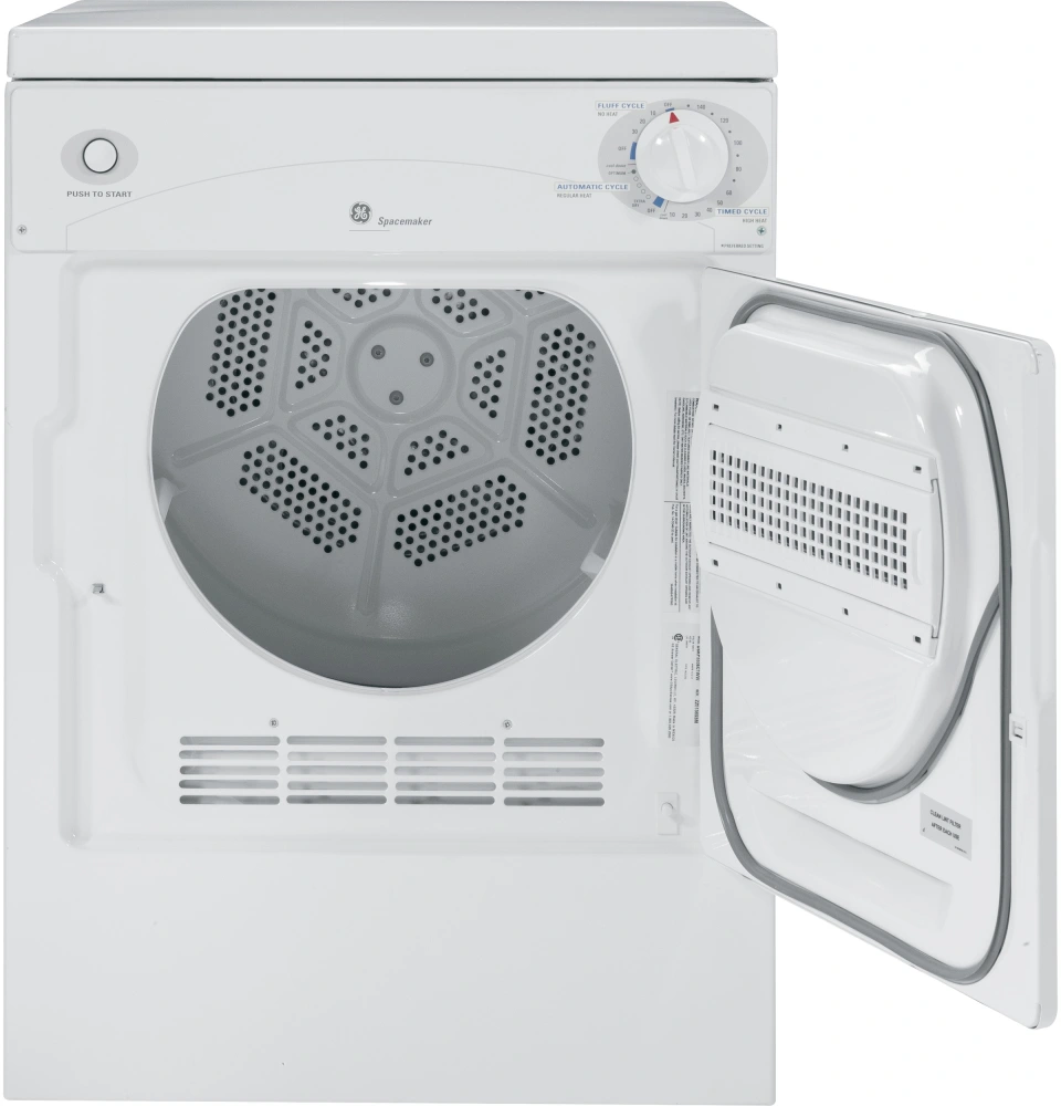 GE 3.6 cu. ft. 120- Portable Front Load Stackable Electric Dryer in White - Thumbnail 5