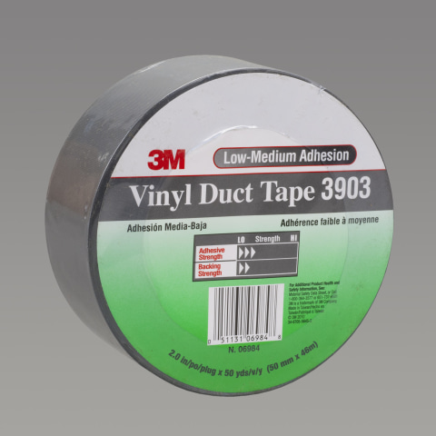 12.6 psi Tensile Strength 50 yd 3M 3903 34IN X 50YD Green Green Vinyl/Rubber Adhesive Duct Tape 3903 Length 34 Width 34 Width 