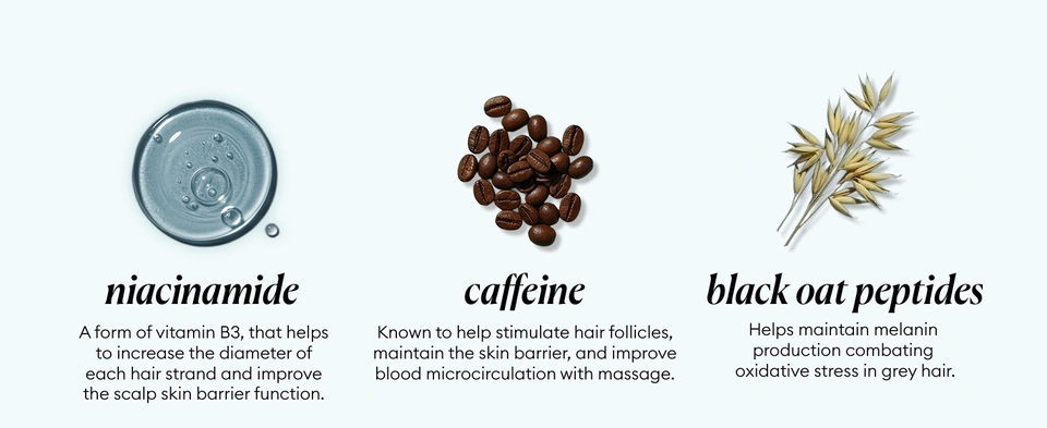 With niacinamide caffeine and black oat peptides