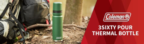 Coleman 3Sixty Pour Vacuum Insulated Stainless Steel Thermal Bottle,  24oz/700mL, Heritage Green 
