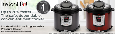 Instant Pot® Lux Stainless Steel 6-in-1 Programmable Pressure Cooker -  Silver/Black, 8 qt - Fred Meyer