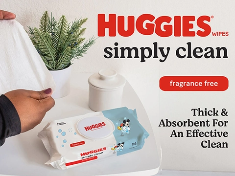 Huggies Simply Clean Unscented Baby Wipes, 11 Flip-Top Packs (704