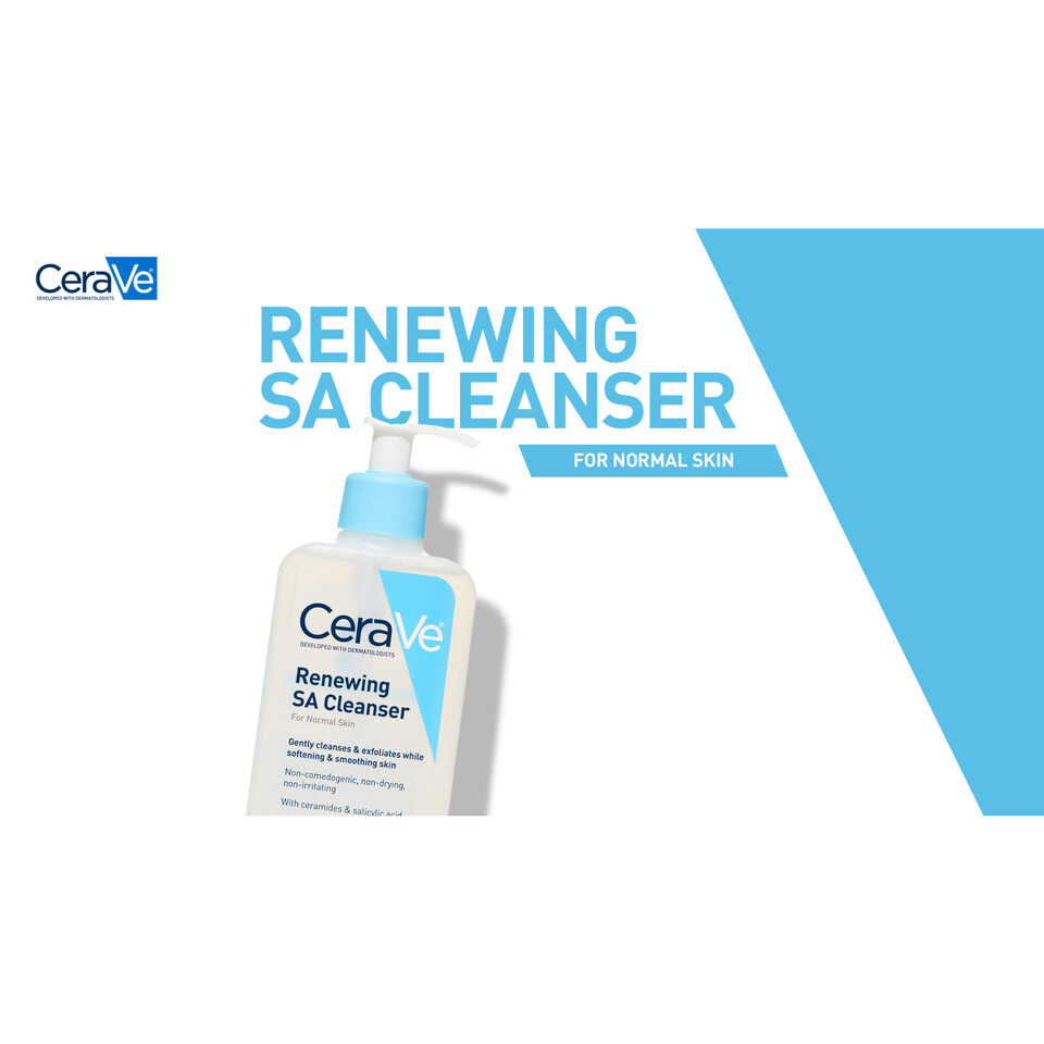 CeraVe Renewing SA Face Cleanser for Normal Skin, 8 oz. - image 2 of 8