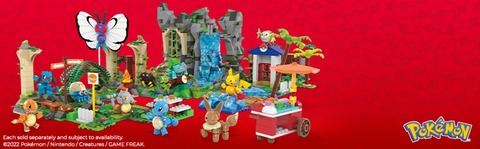  MEGA Pokémon Action Figure Building Toys Set, Pokémon Picnic  With 193 Pieces, 2 Poseable Characters, Eevee and Riolu, Gift Idea For Kids  : Toys & Games