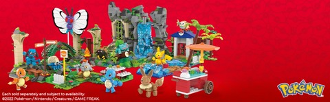 MEGA Pokemon Building Toy Kit Pokemon Picnic with 2 Action Figures (193  Pieces) for Kids