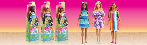 Barbie Loves The Ocean Purple Floral Dress w/ Ruffle