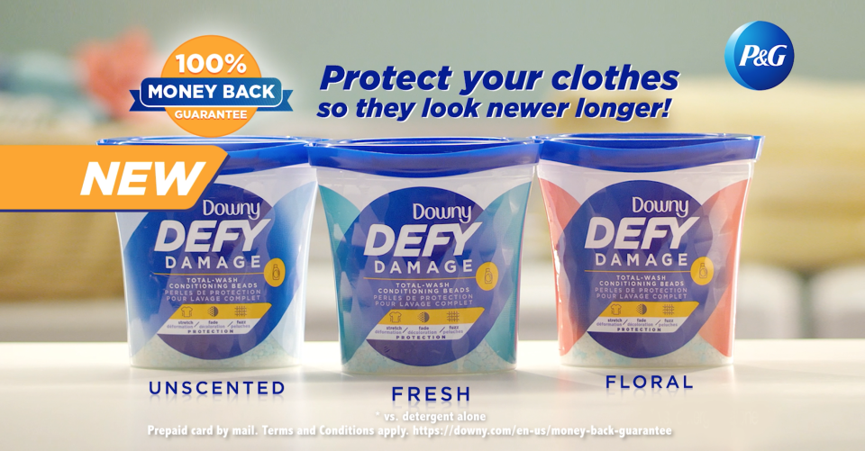 thumbnail video image 2 of Downy DEFY Damage Total-Wash Conditioning Beads, Floral, 22.9 Ounce, 2 of 11