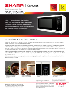 Sharp Appliances - SMC1441CW - SHARP CAROUSEL COUNTERTOP MICROWAVE OVEN 1.4  CU. FT. 1000W WHITE-SMC1441CW