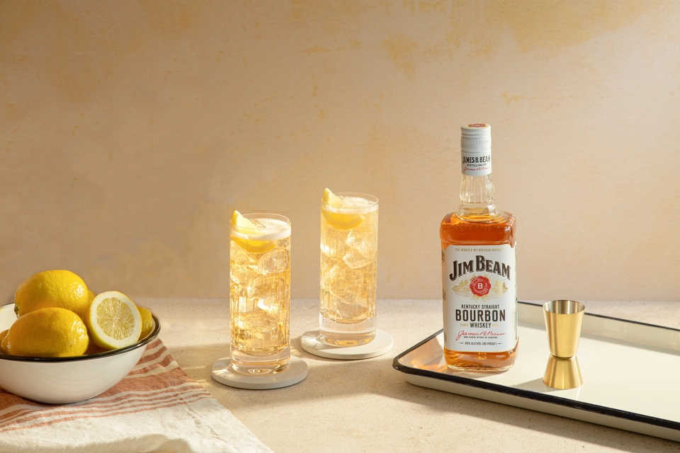 Jim Beam White Label Straight Bourbon Aged 4 YR, 375 ml PET Bottle
