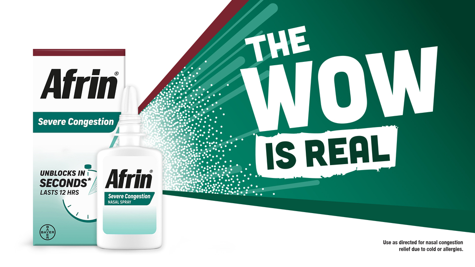 thumbnail video image 2 of Afrin Severe Congestion 12 Hour Nasal Decongestant Spray - 15 mL, 2 of 3