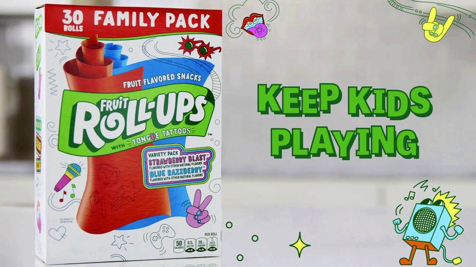 thumbnail video image 2 of (6 pack) Fruit Roll-Ups Sour Fruit Flavored Snacks, Variety Pack, 15 oz (30 Count), 2 of 17