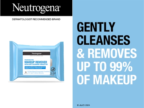 Ultra soft, fragrance free facial cleansing wipes gently cleanse &amp; remove up to 99% of face makeup