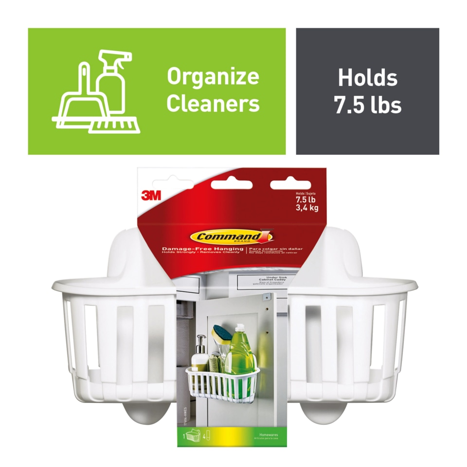 Command Broom Gripper, White, 1 Gripper, 2 Strips/Pack