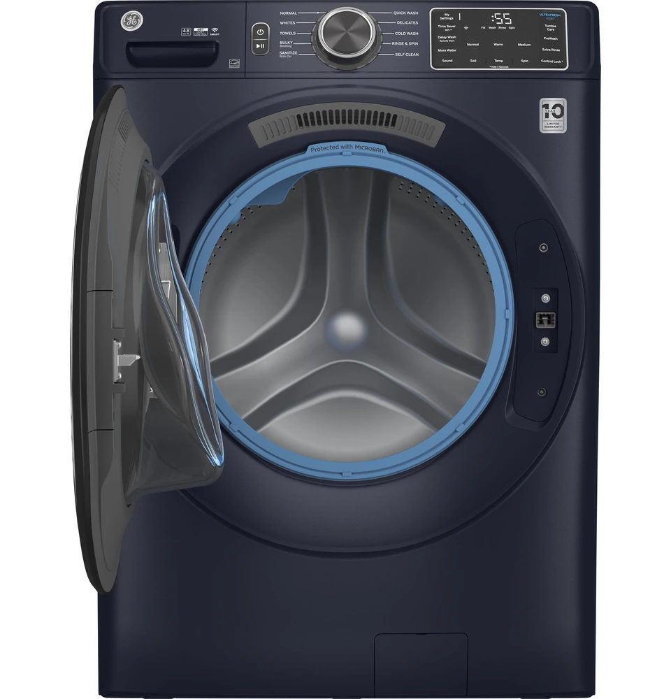 GE 4.8 Cu. Ft. Sapphire Blue Smart Front Load Washer Young s Appliance and Electronics Alpena MI