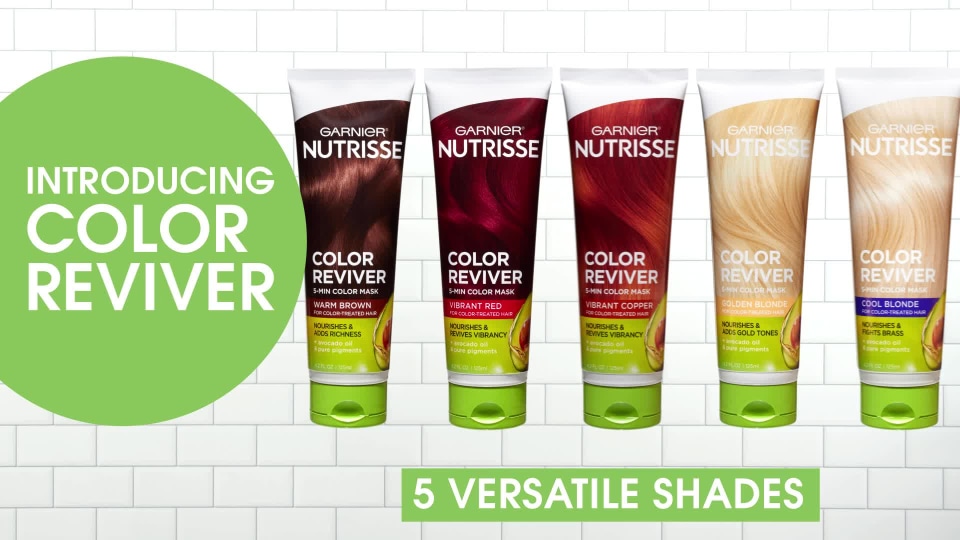 thumbnail video image 2 of (2 pack) Garnier Nutrisse Color Reviver 5 Min Color Mask, Cool Blonde, 4.2 fl oz, 2 of 8
