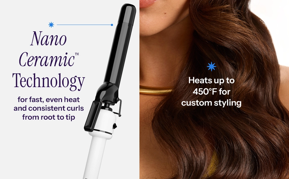 Fast, even heat (up to 450 degrees F) and consistent curls from root to tip