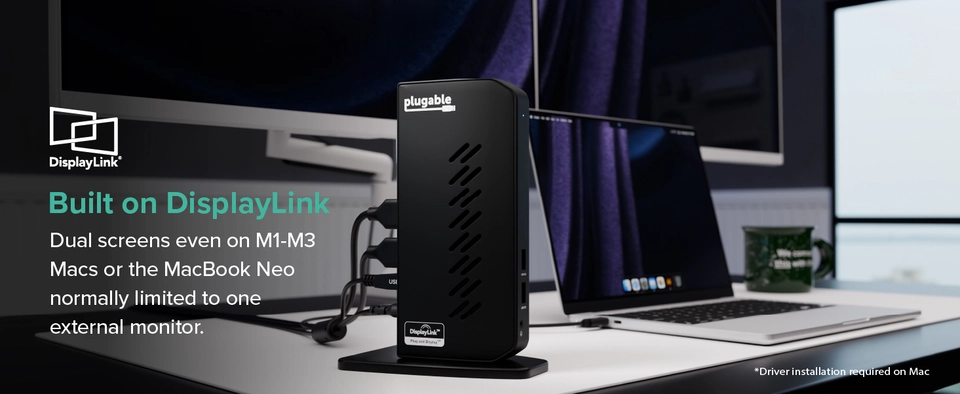 Plugable USB 3.0 and USB-C Universal Laptop Docking Station for