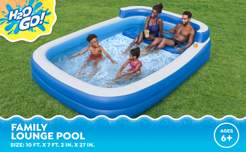 Family Lounge Pool is 10 ft. x 7 ft. 2 in. x 27 in.