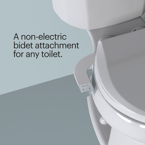 A non-electric bidet attachment for any toilet.