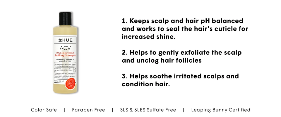 1. Keeps scalp and hair pH balanced and works to seal the hair&#39;s cuticle for increased shine. 2. Helps to gently exfoliate the scalp and unclog hair follicles 3. Helps soothe irritated scalps and condition hair.