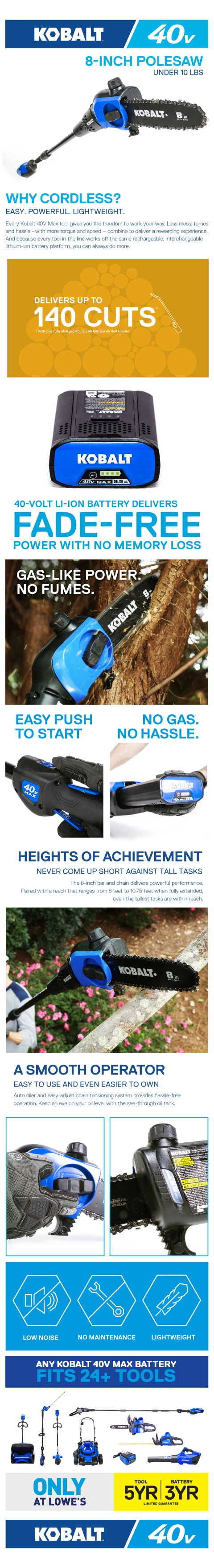 Cordless Electric Pole Saw 