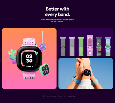 Fitbit Ace LTE Kids Smartwatch with In-App Calling, Messaging, GPS