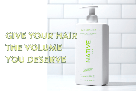 native hair conditioner with cucumber and mint volumizing sulfate free for volume vegan